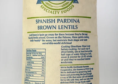 PNW brow lentils in cotton bag