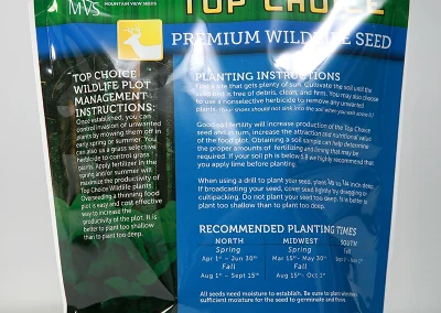 top choice chickory back of bag